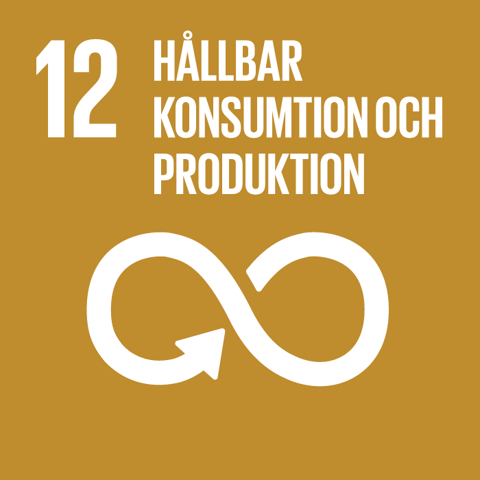 Symbol f&ouml;r m&aring;l nummer 12 h&aring;llbar komsumtion och produktion i Agenda2030